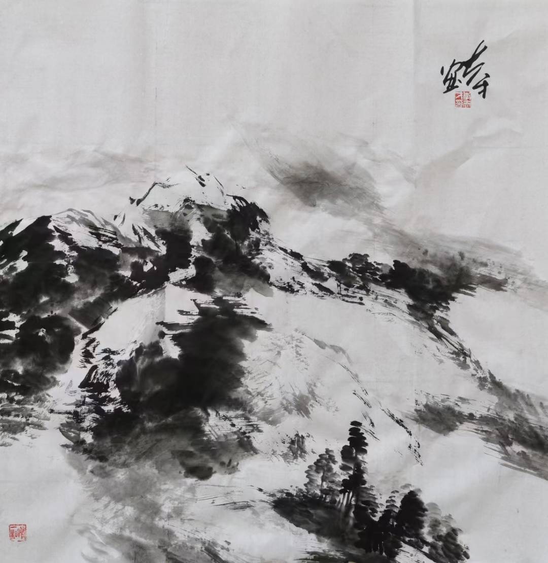 师法梁楷徐渭八大山人石涛诸家;其作立意高古笔墨空灵老辣