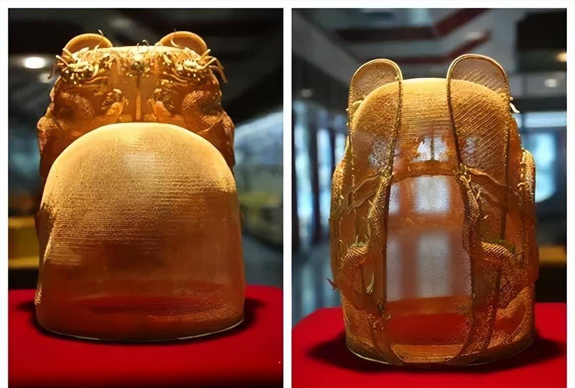 原创顶级国宝明万历皇帝的金丝皇冠8400片金龙鳞02毫米金丝编结