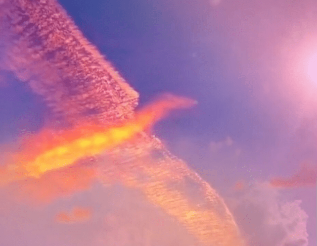 云南昆明现惊艳凤凰云似大鹏展翅凤舞九天