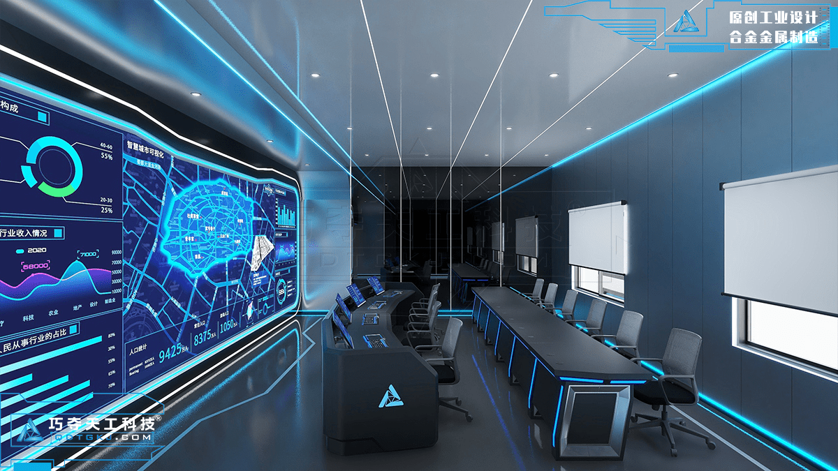 (图丨智慧警务指挥室)面对当前智慧警务室的信息化建设,巧夺天工科技