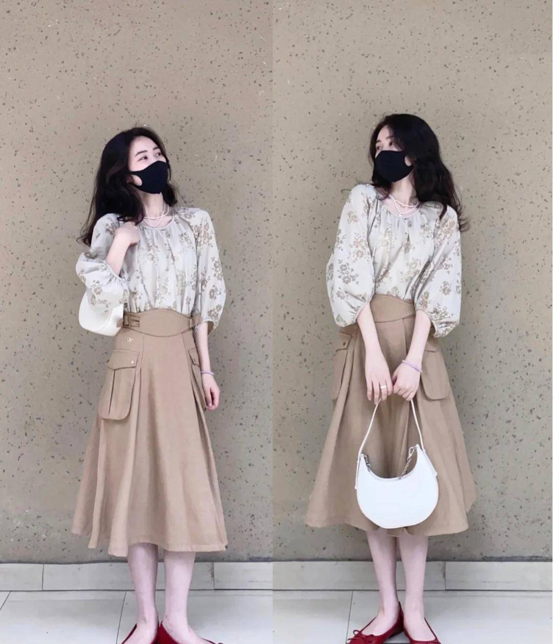 原创小个子女生夏天怎么穿搭雪纺半身裙时尚气质还显高