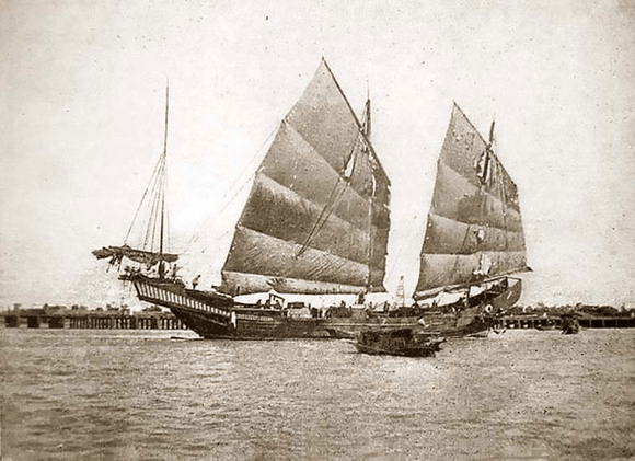 鸦片战争清朝战船图片