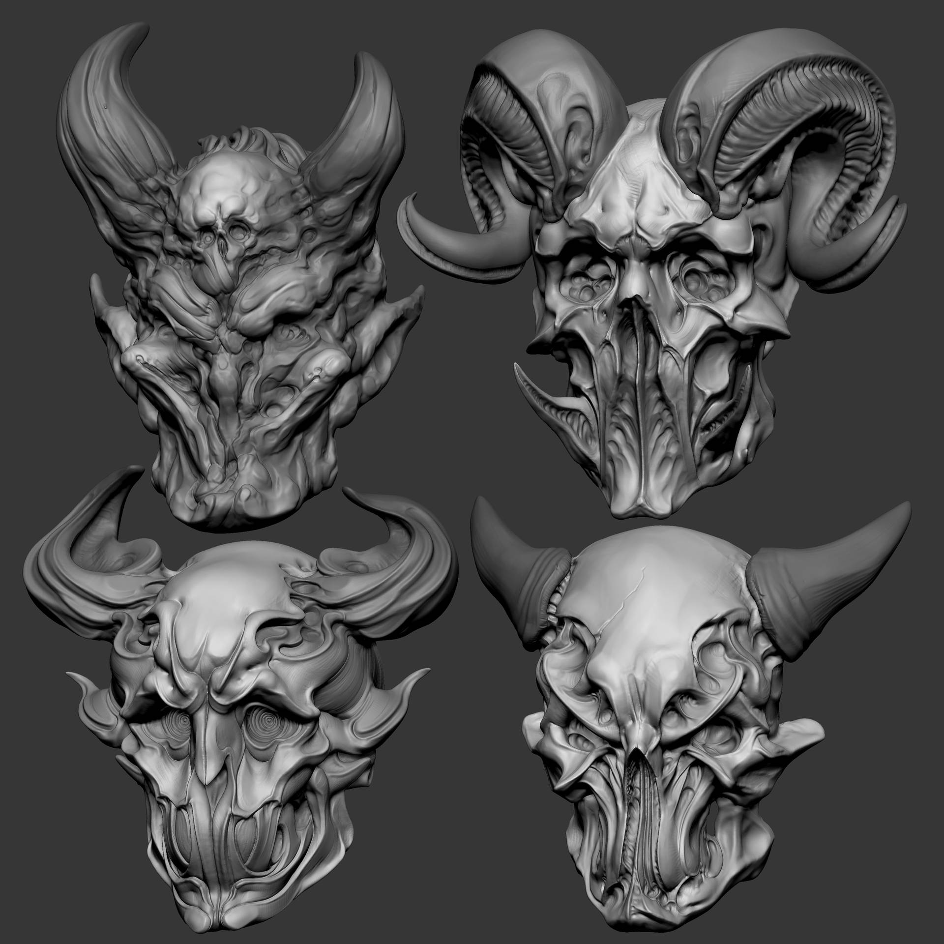 高诺建模丨次时代骷髅魔兽头部建模设计