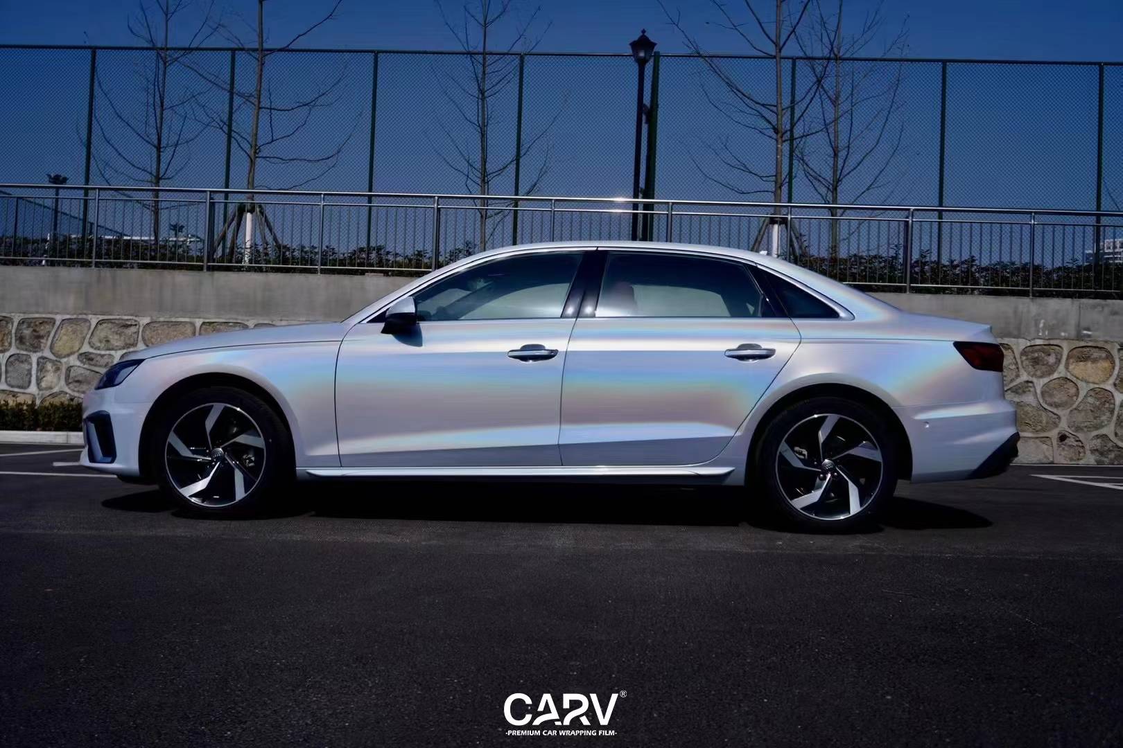 奥迪a4l卡孚改色膜白金镭射白,比白色更好看的颜色_搜狐汽车_搜狐网