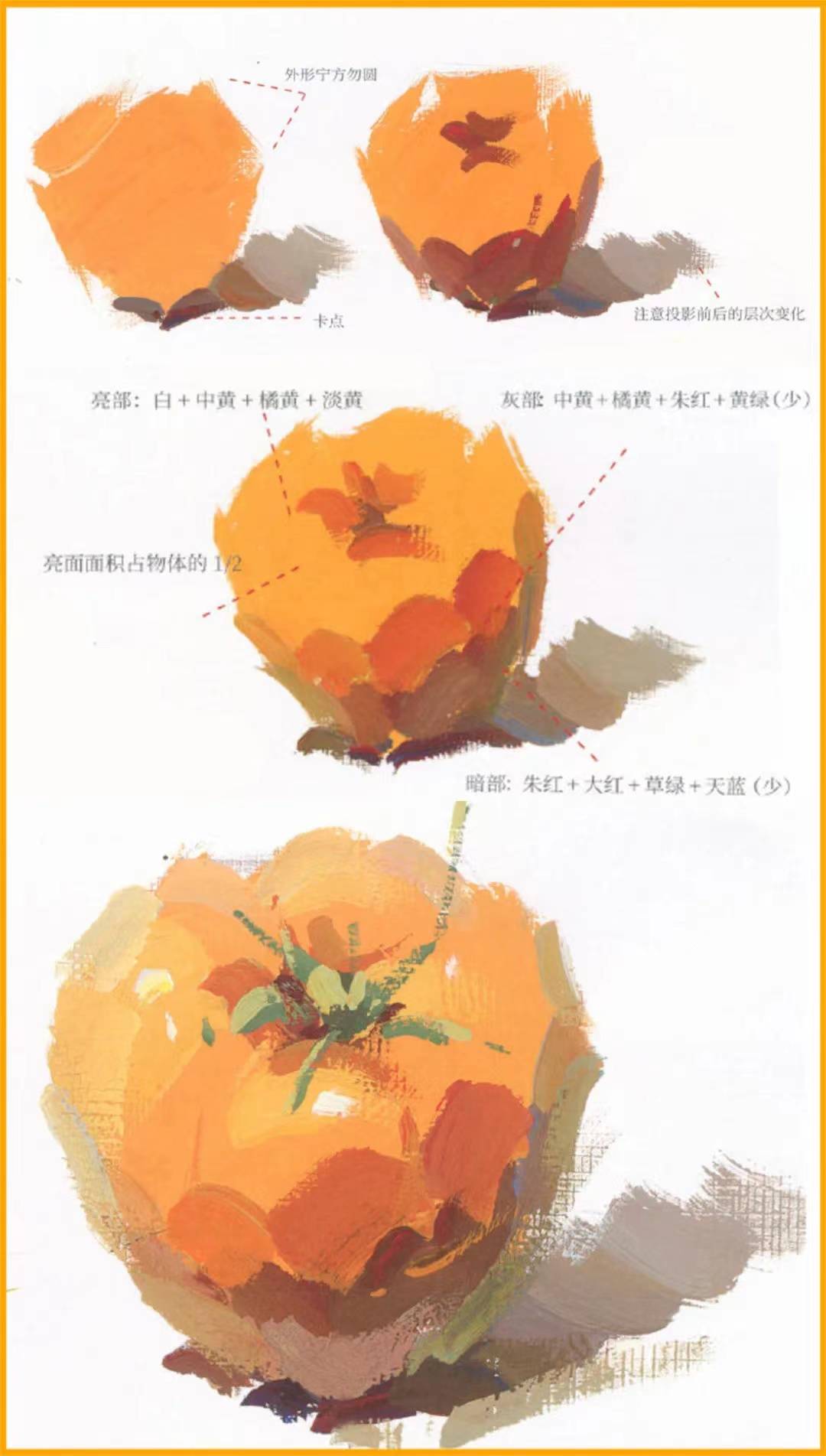 色彩静物(西红柿)知识点请牢记哦!