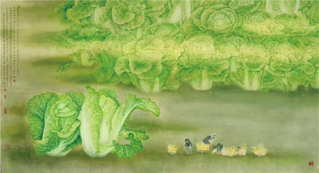 千里菜园,只此翠绿:中国工笔画白菜王龙文会作品欣赏_cm_极致_艺术