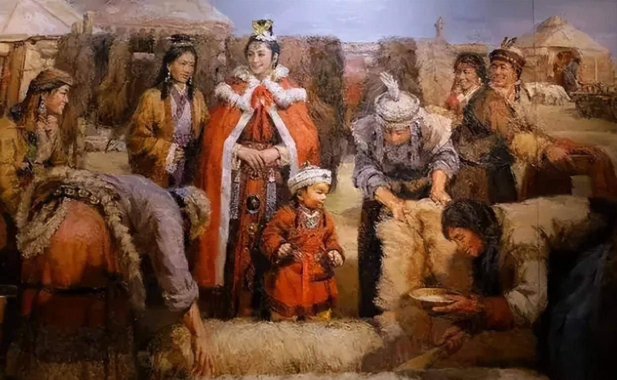 她一边自己学习乌孙的文化,融入乌孙的生活,一边传播汉朝先进的文化