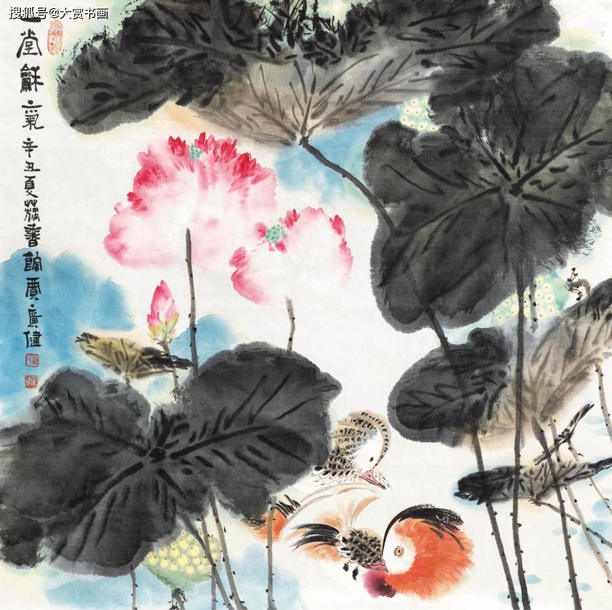 贾广健:国家一级画家,笔下荷花亭亭玉立不落凡尘_花鸟画家_中国_自然