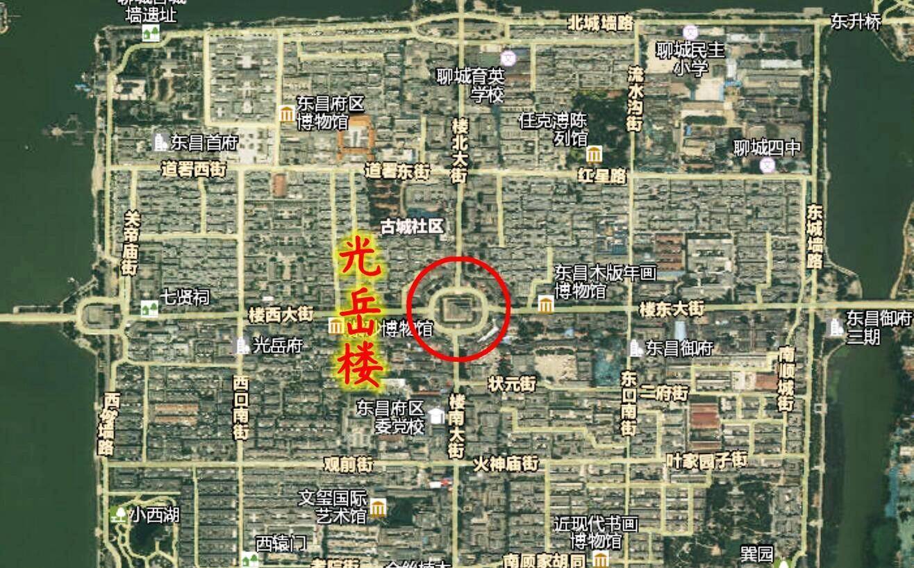 山东聊城光岳楼位置图