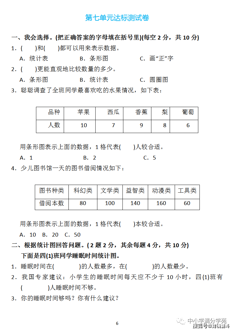 四年级数学上册：第七单位检测卷4套+谜底