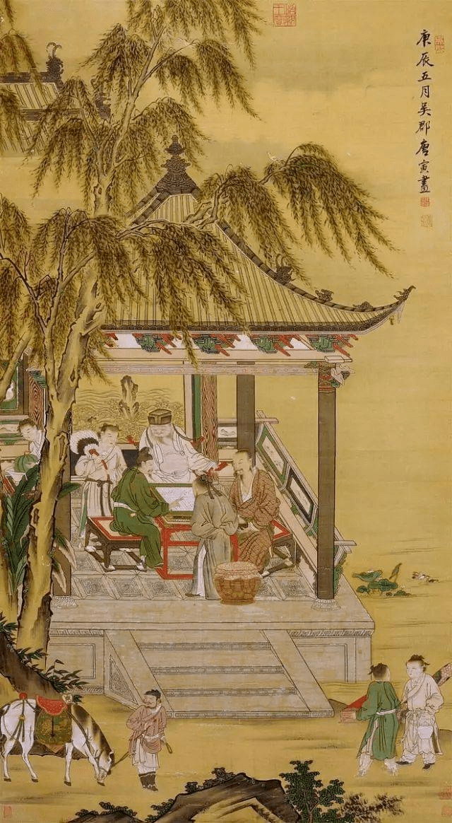 唐伯虎的精品画作,难得一见!_唐寅_居士_写意