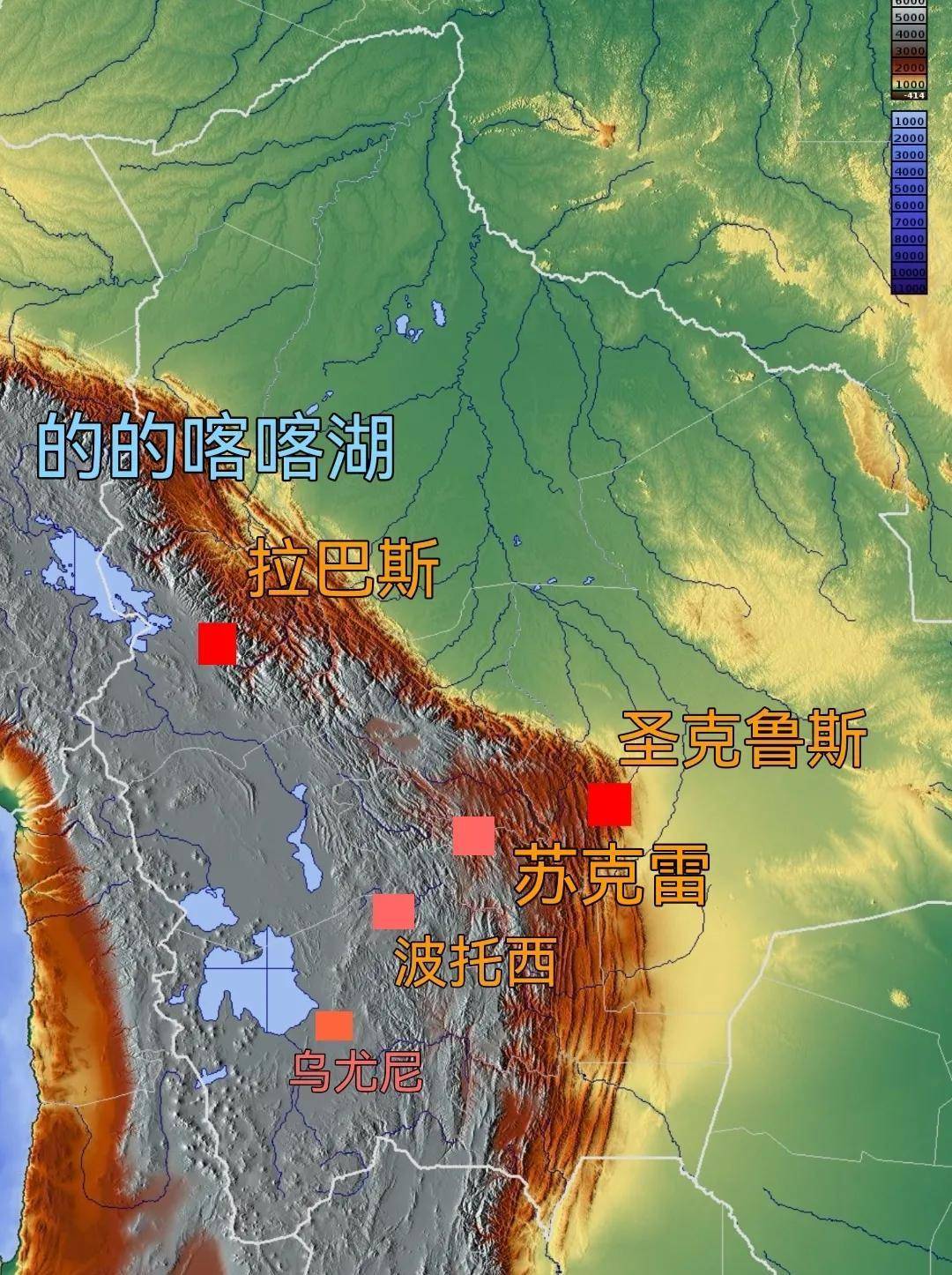 從地形圖可看出,玻利維亞的東部和東北部大部分為亞馬遜河沖積平原,約