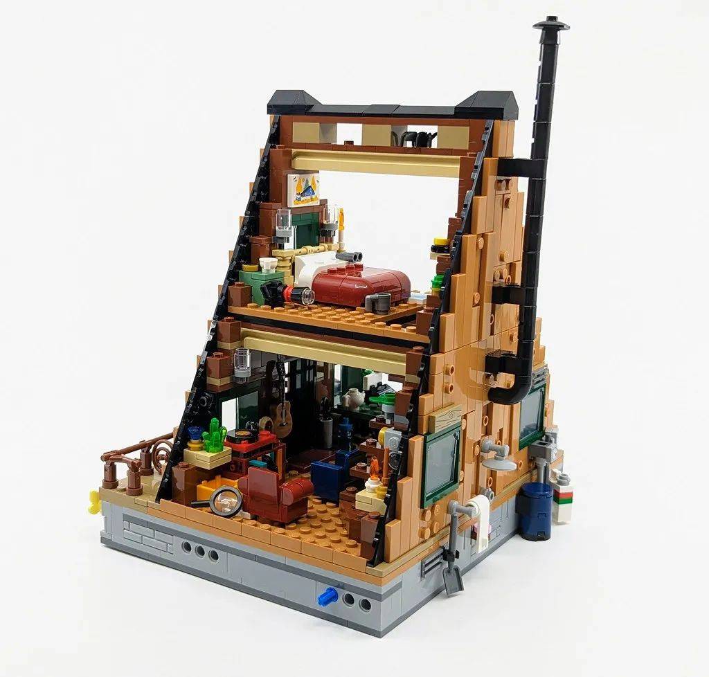 乐高ideas系列新品21338 a形木屋套装开箱评测_场景_建筑_区域