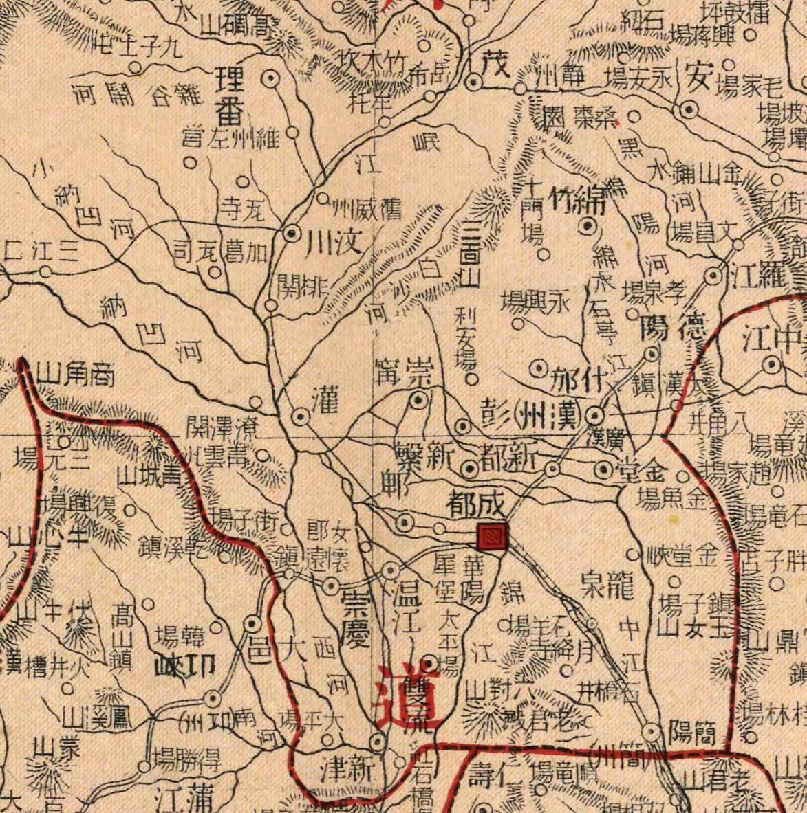 1917年,四川省老地图,精确到镇村,快看看有您老家吗?