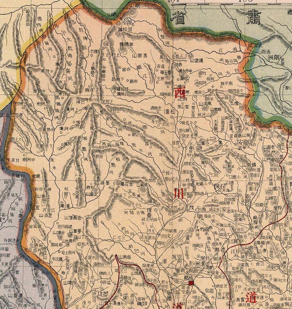 1917年,四川省老地图,精确到镇村,快看看有您老家吗?