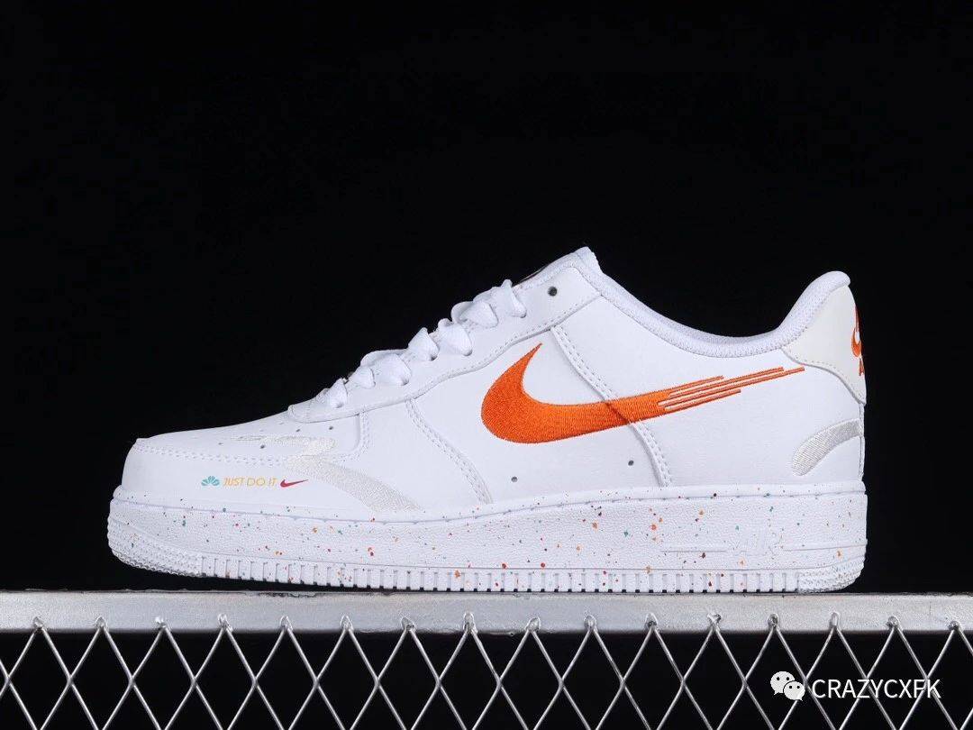 耐克nike air force 1 just do it leap high 彩色刺绣空军一号低帮