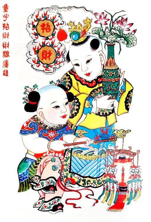 催旺财运-金元磁州窑白地黑彩绘"招财利市"纹梅瓶图像研析_童子_民间