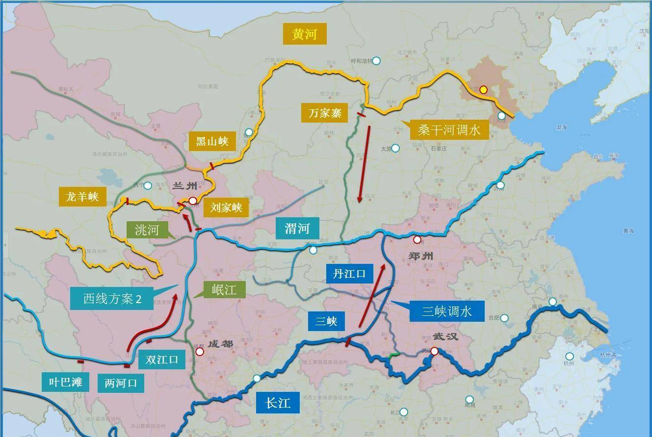 黄河干流改道西行支流北行