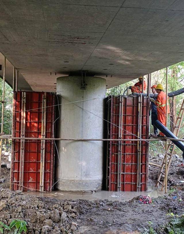 为高速安全加码,乍嘉苏高速为独柱墩桥梁装上"安全双臂"_加固_进行