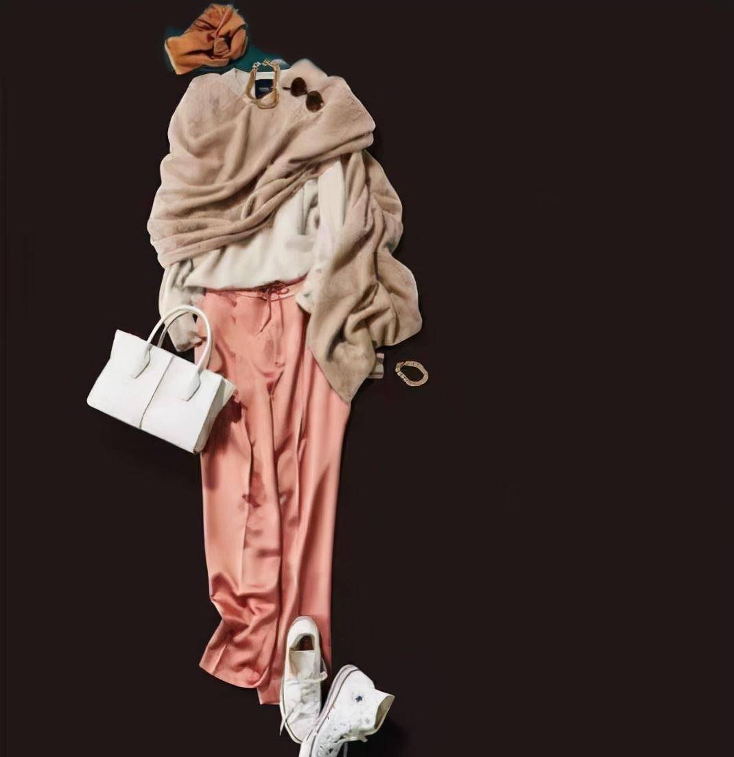 日杂短发模特的"华丽穿搭",不愧是优雅高手_粉色_毛衣_深蓝色