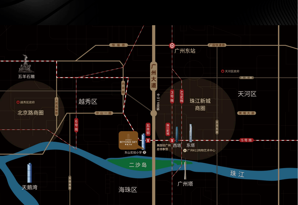 世茂天越,是廣州無可複製的貴胄領地所在,珠江新城一線之隔,東山板塊