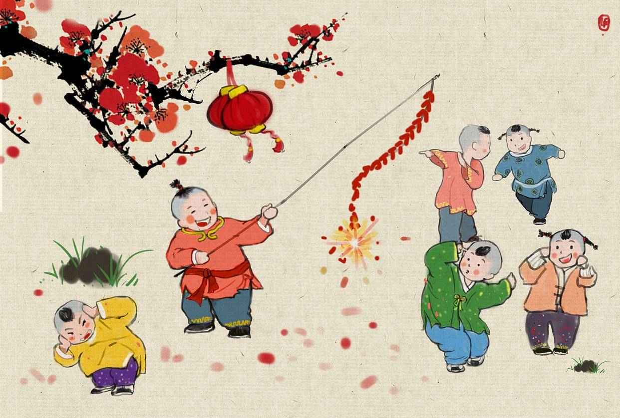 放鞭炮:放鞭炮是春节期间的另一种重要习俗,它象征着迎接新年的到来
