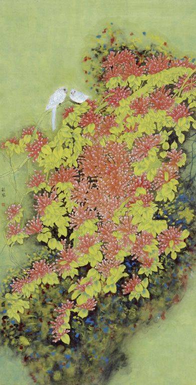 刘彩芬 《鞭炮言喜》 132cm × 66cm刘美兰 《凌云之志》 134cm × 67