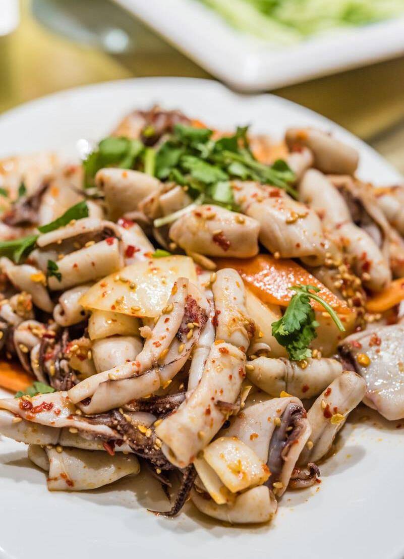 家庭美食菜谱包教包会#凉拌墨鱼丝#炝黄瓜条#猪肝绿豆粥_墨斗鱼_白糖