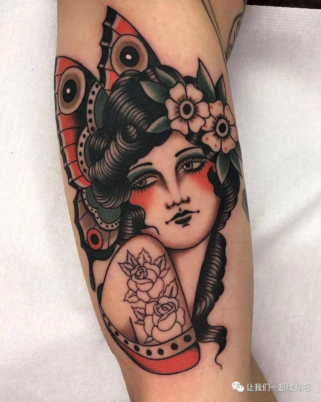 old schoolgaia的女郎·慵懒与时尚·纹身手稿_区域_清水_过程