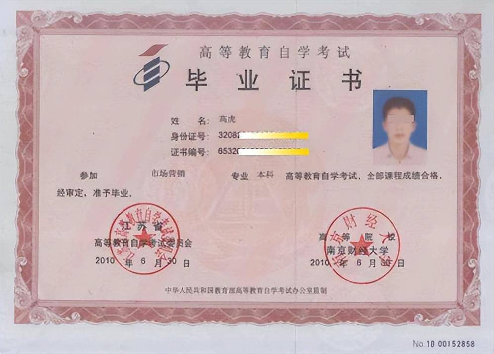 符合条件的由省考委和我校共同颁发相应层次的高等教育自学考试毕业