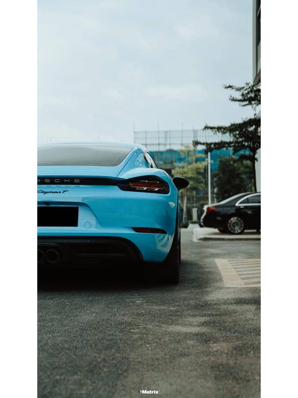 保时捷718t-matrix矩阵改色膜迈阿密蓝,天然的澄澈与深邃_搜狐汽车
