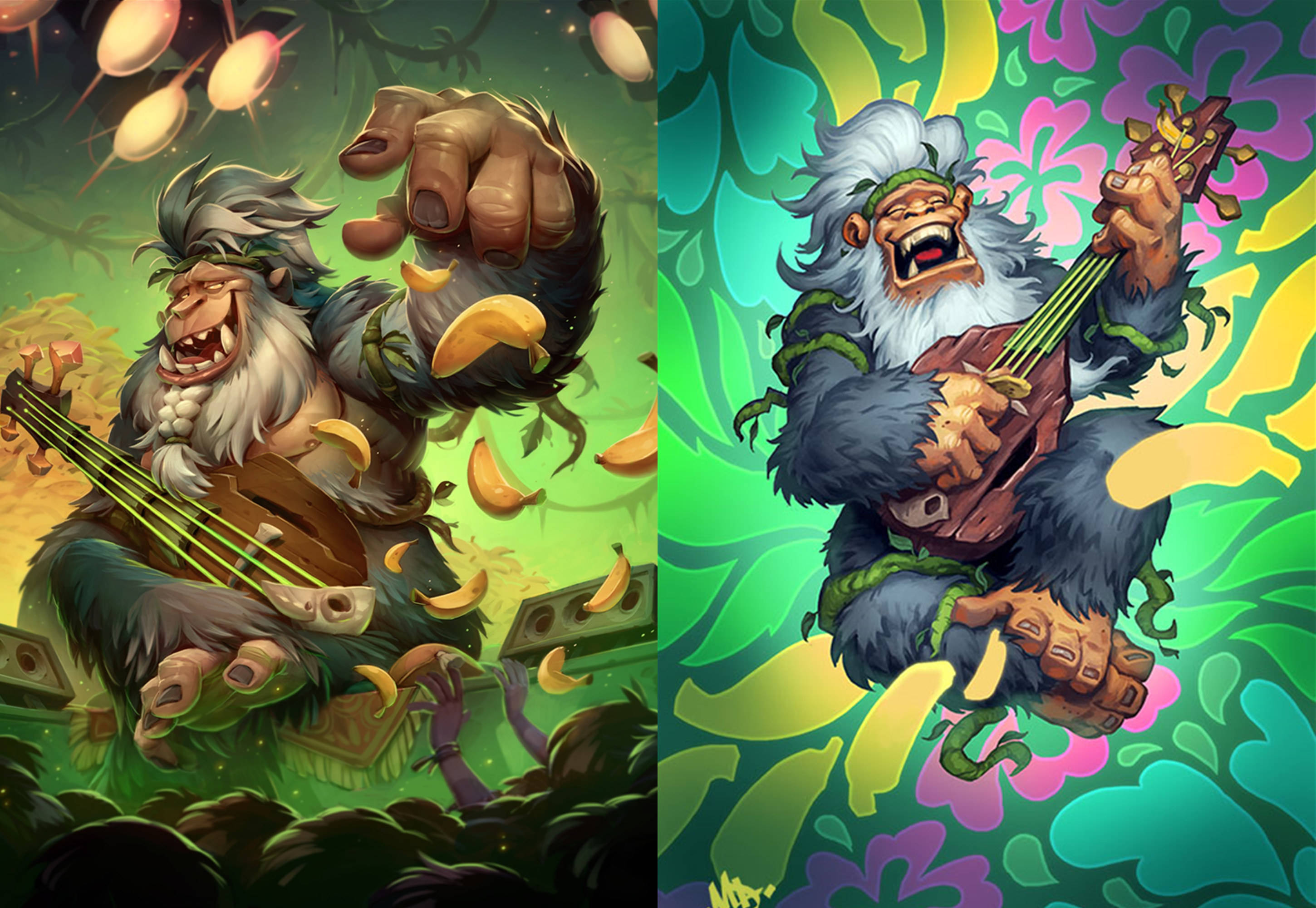 炉石传说:传奇音乐节异画卡鉴赏,从原画里感受不同的音乐流派