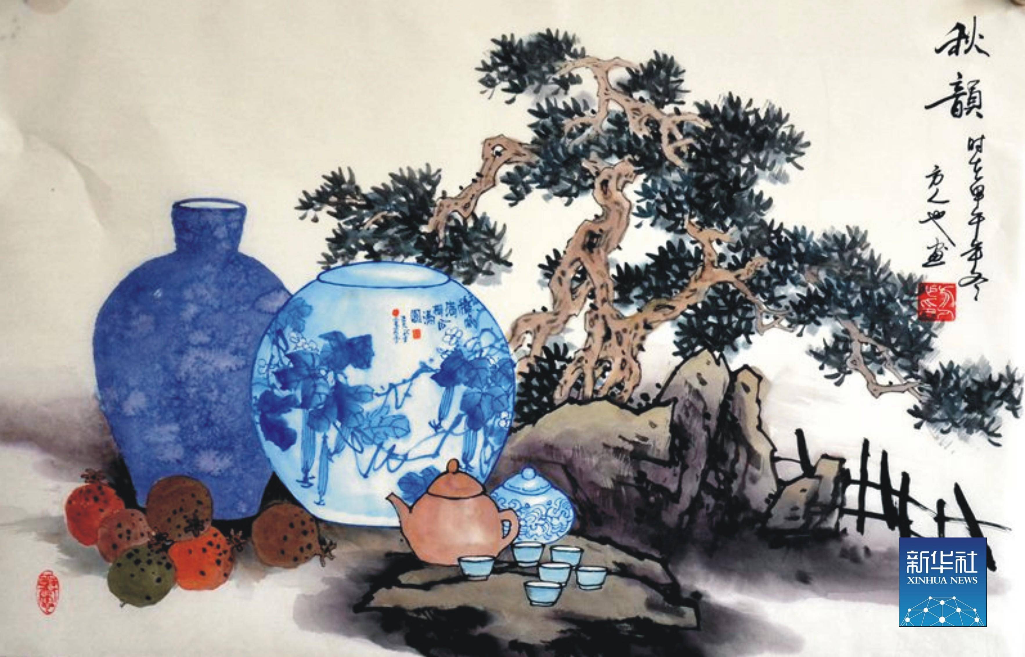 著名画家方人也国画方人也的青花瓷系列作品在艺术界引起了广泛的讨论