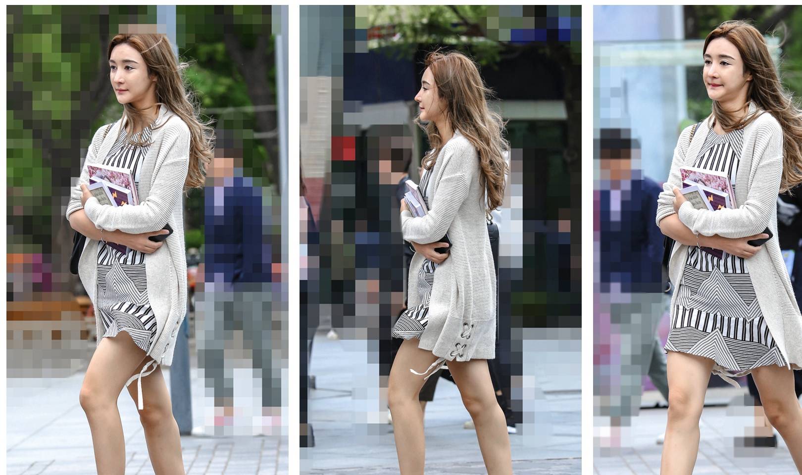 街拍:爱看书的姑娘,她的穿着时尚,她的打扮优雅,她的气质怡人_显得