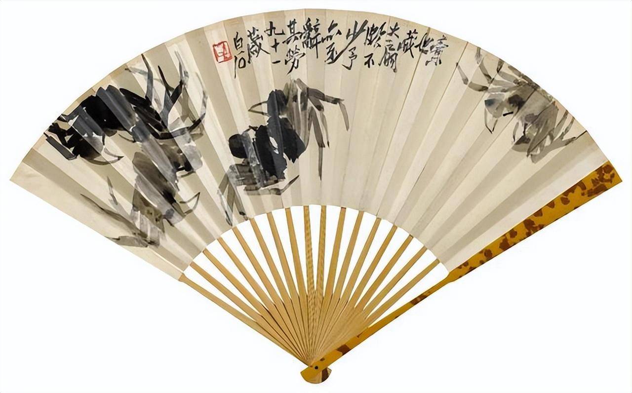 如何鉴定齐白石螃蟹扇面,齐白石传人齐白石书画鉴定师汤发周说,先看