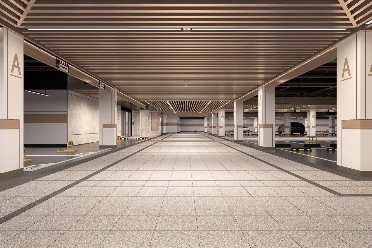 (地下车库效果图)爆红密码7大牌高定装标 精奢户型空间按照普陀政府