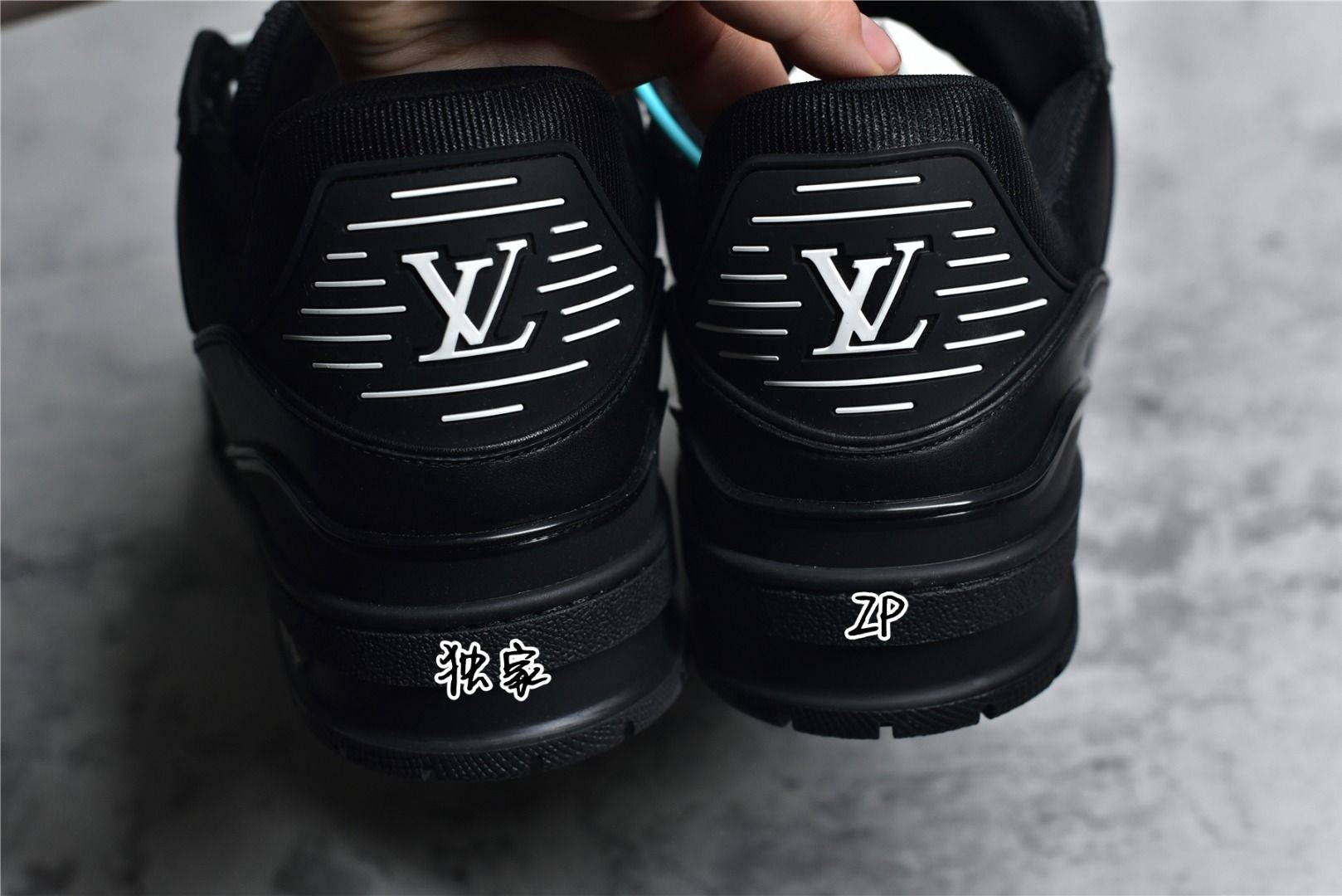 vuitton lv trainer 黑武士 低调奢华真假版本对比_trainer_运动鞋