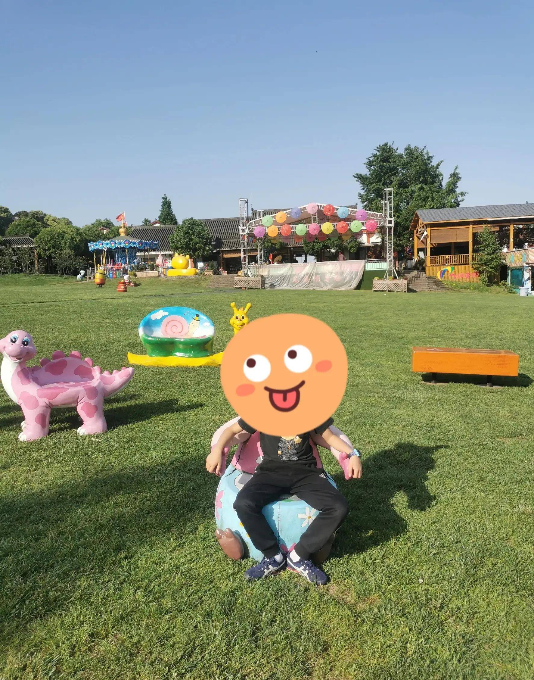 景区内有一个滑草场,里面的游乐设施适合小朋友玩,项目不多,并且都不