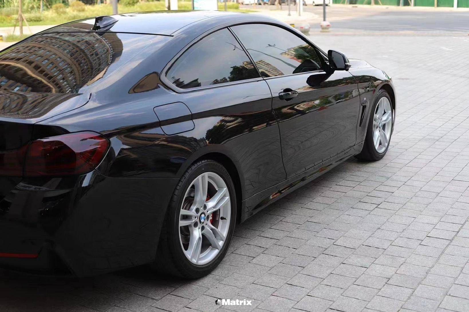 宝马4系matrix矩阵改色膜钢琴黑,钢琴黑健般的细腻_黑色_名片