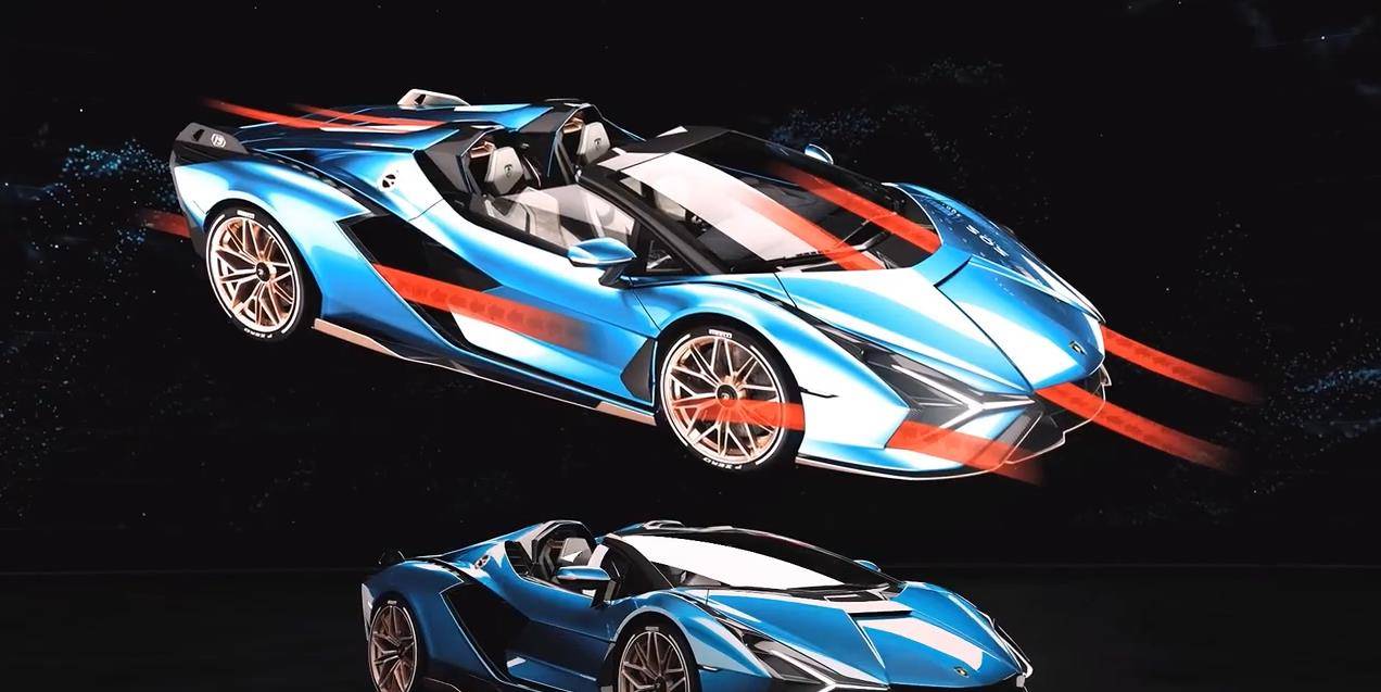 兰博基尼sian限量版v12超级跑车,混合动力技术设计, 0到100公里