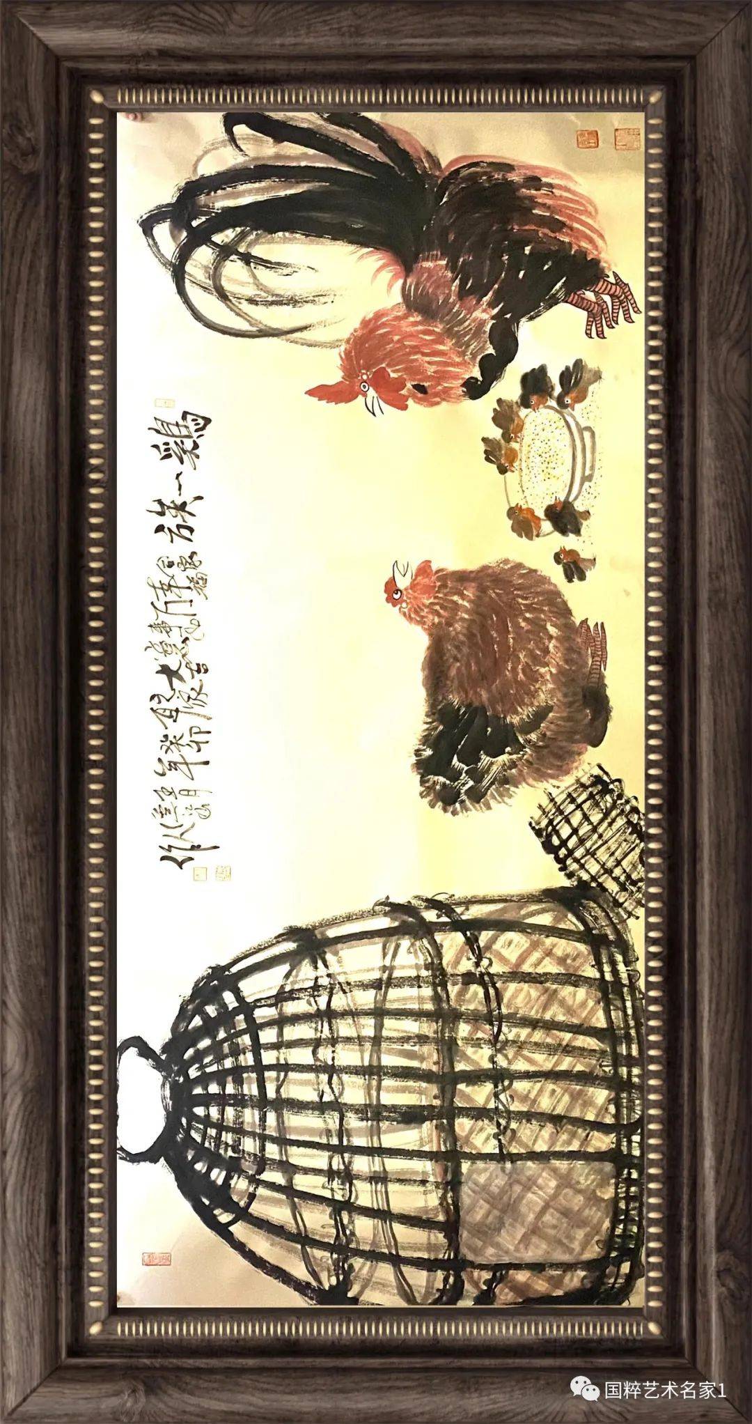 欣赏国画家朱祖国《鸡一族》故事系列绘画作品
