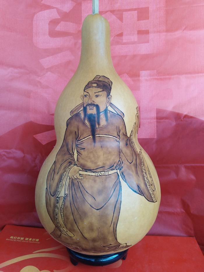 传承书画人物周强一老师的葫芦烙画艺术_文化_莱西市_中国