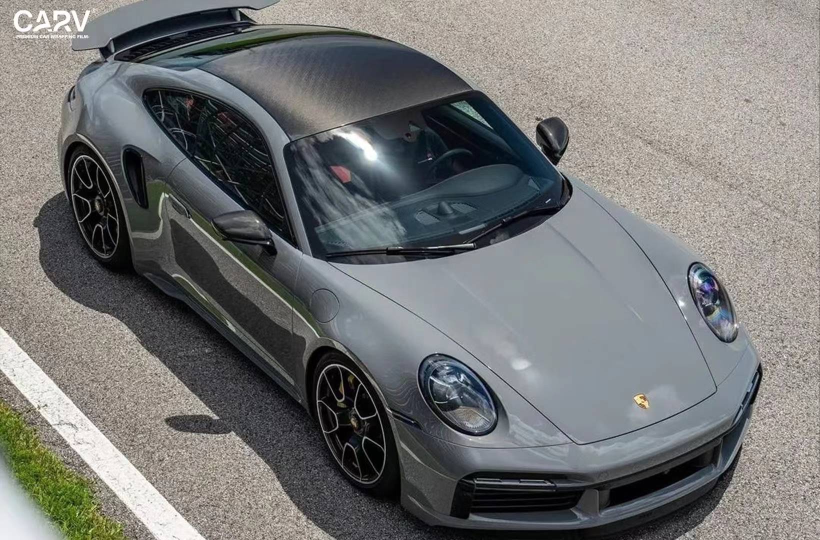 【新色new】卡孚改色膜保时捷极地灰,速度与力量感完美结合