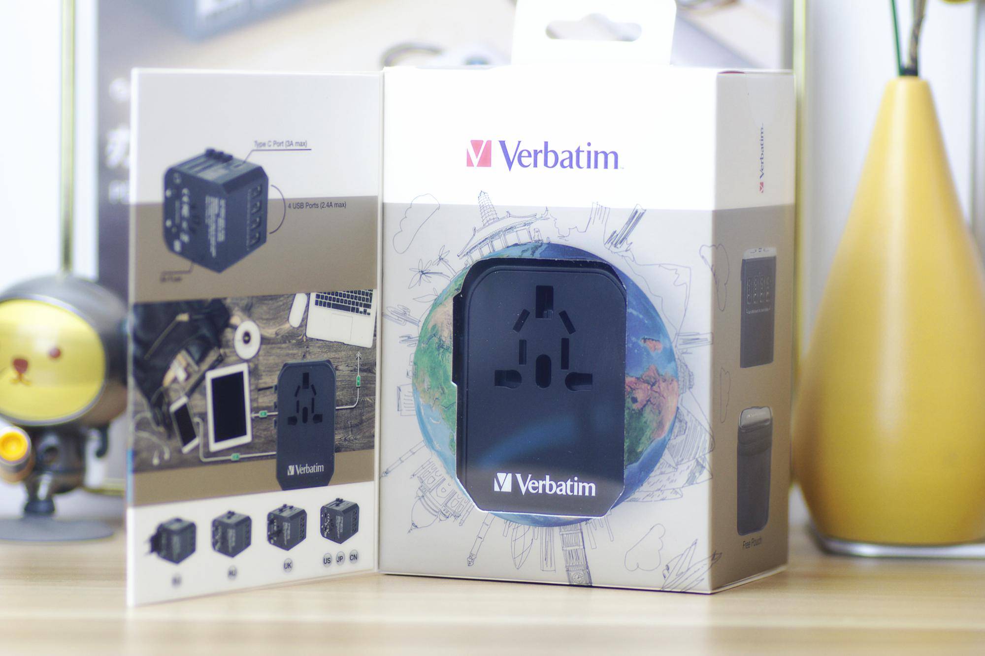 威宝（verbatim）旅行转换快充插头专门为多设备充电设计，并且配备了国际通用的4种插头