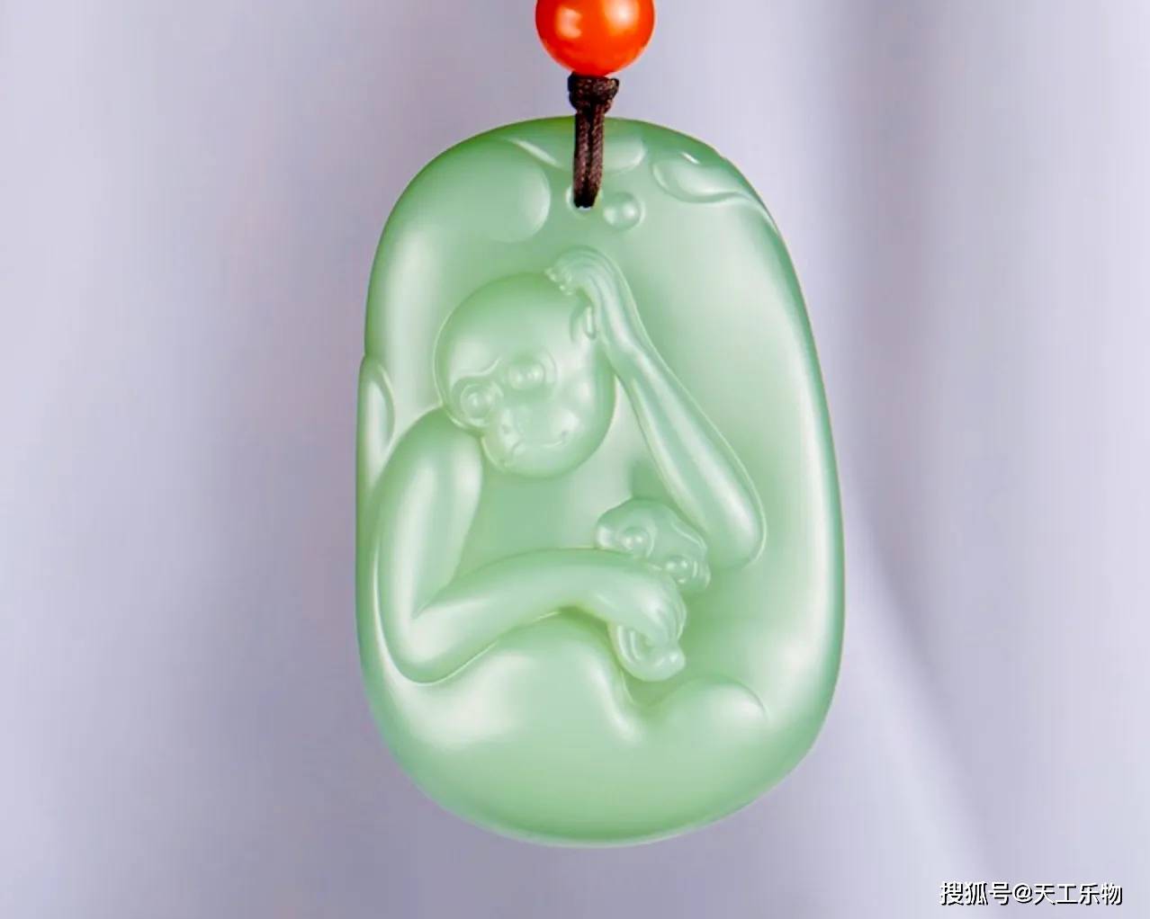 超美品 和田玉 霊猴献瑞 握り玉 ブレスレット 2533-1 超细