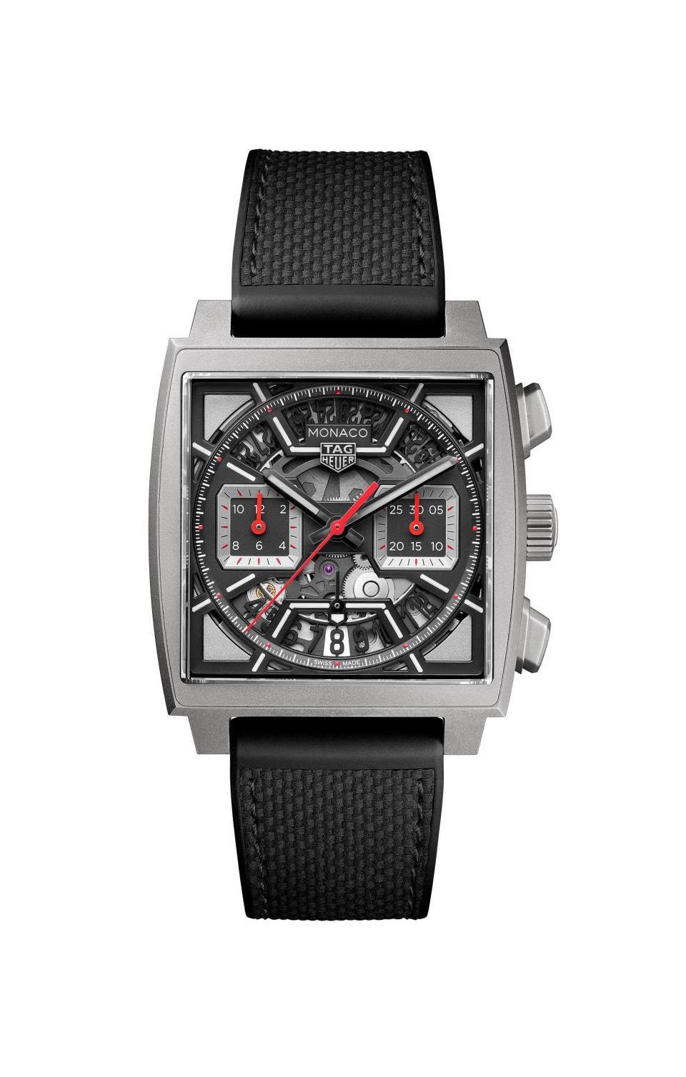 全新tag heuer泰格豪雅摩纳哥系列镂空表盘腕表与第80届摩纳哥大奖赛