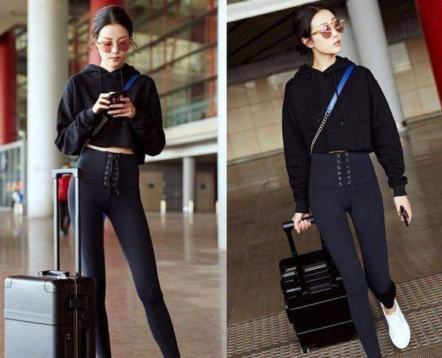 今年流行的"瑜伽裤"才是最火的,时尚又百搭!_运动_风格_李溪芮