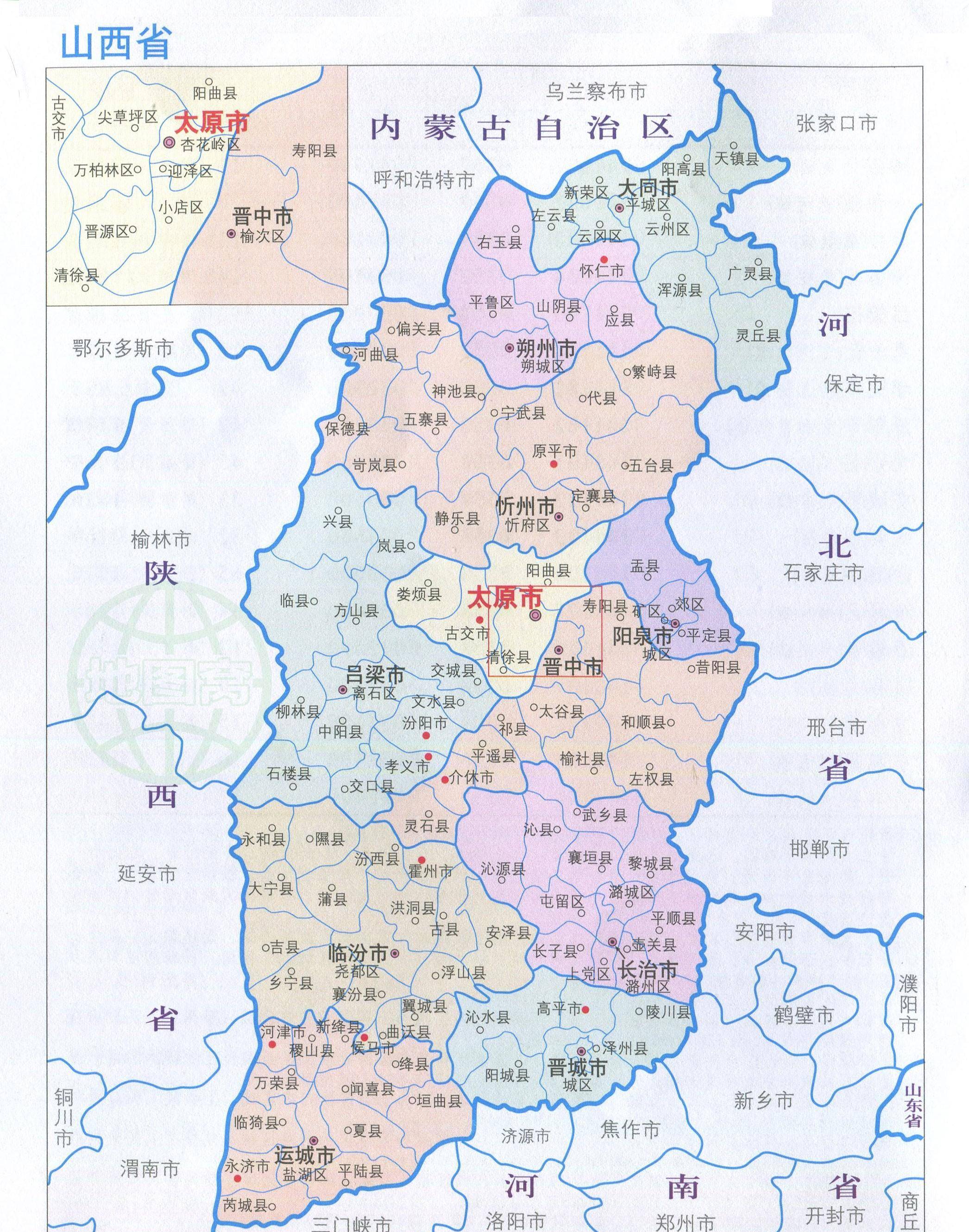 對比1820年與當今山西省行政區劃,建議對區劃作適當調整_直隸州_太原