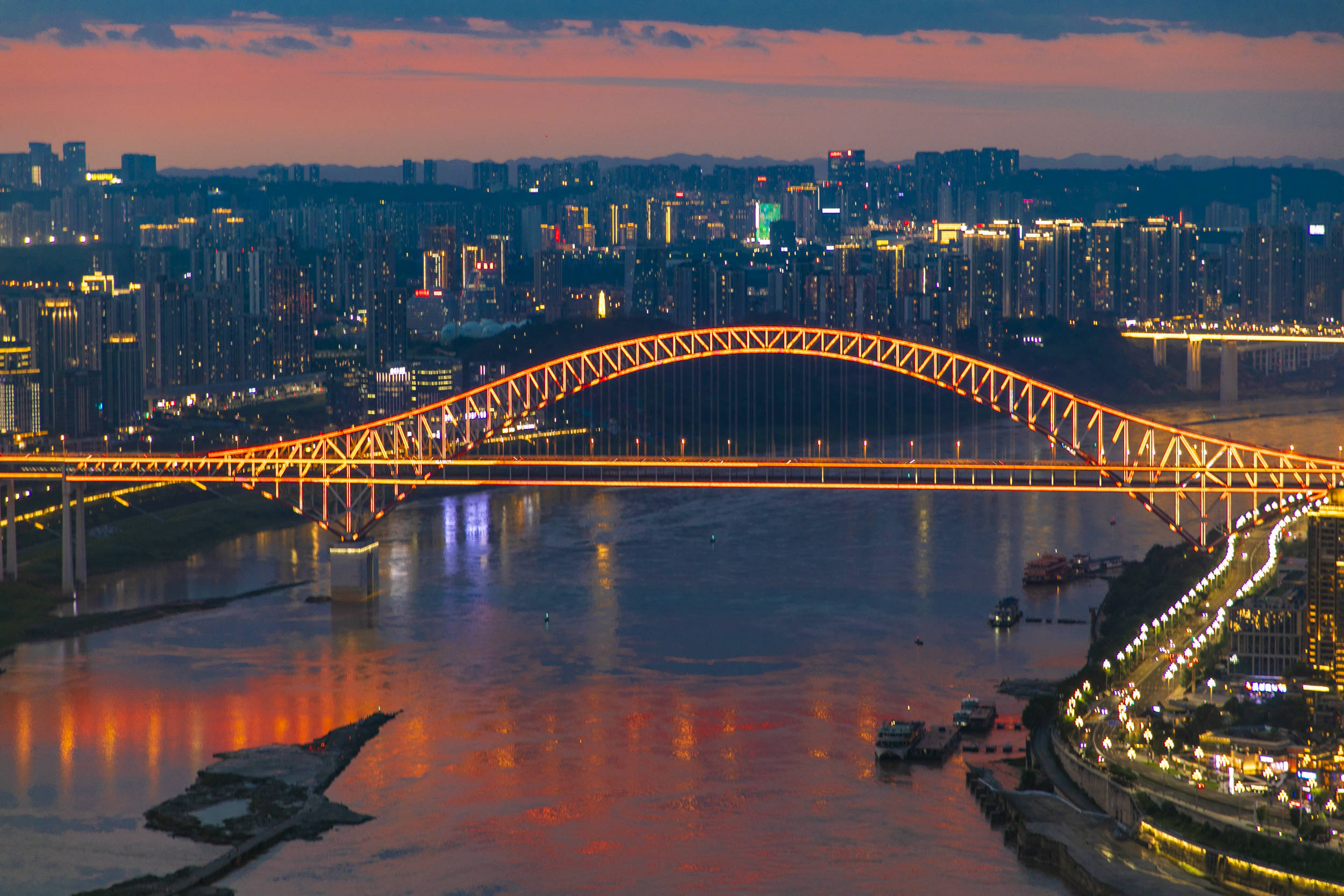 重庆夜景朝天门大桥图片