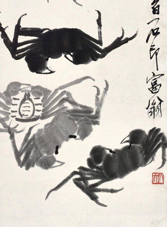 1960年齐白石的画螃蟹图片